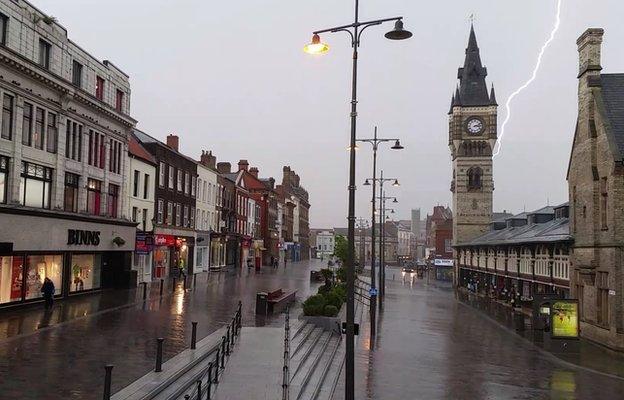 Darlington town centre, 15:00 on 1 July