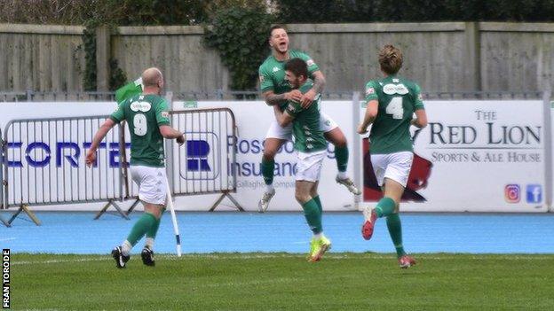 Kieran Mahon celebrates scoring