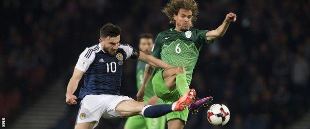 Slovenia's Rene Krhin was impressed with Scotland on Sunday night