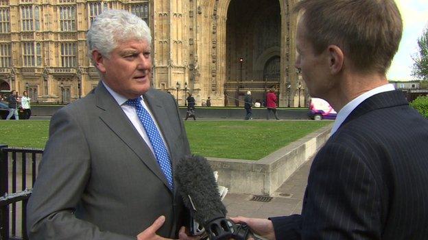 Byron Davies talking to David Cornock