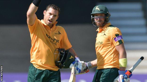 Nottinghamshire batsmen Michael Lumb and Riki Wessels