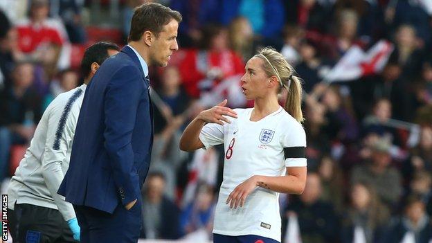 Jordan Nobbs and Phil Neville