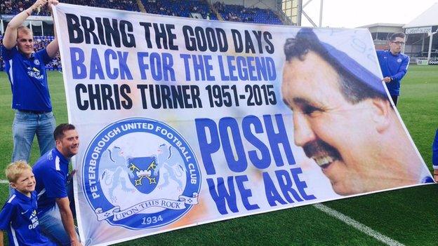 Banner at memorial match