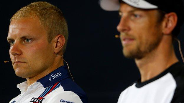 Valtteri Bottas (left) and Jenson Button