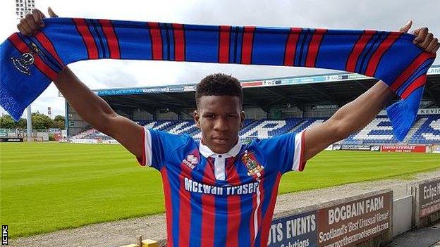 Riccardo Calder with his Inverness Caley Thistle scarf