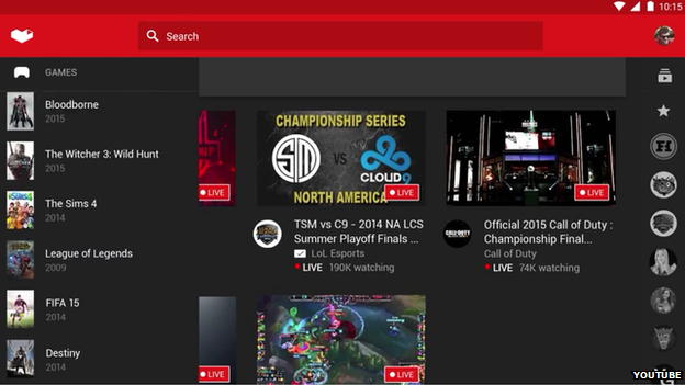 YouTube Gaming platform