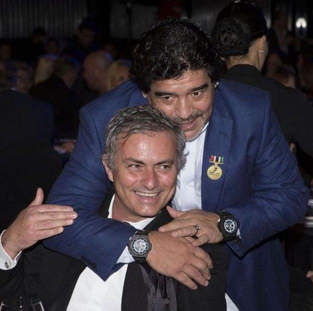 Jose Mourinho and Diego Maradona