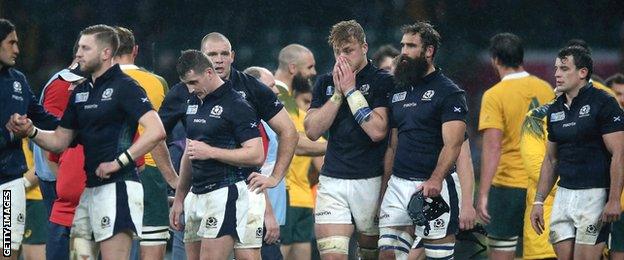 The pain is clear to see on the faces of the Scotland players