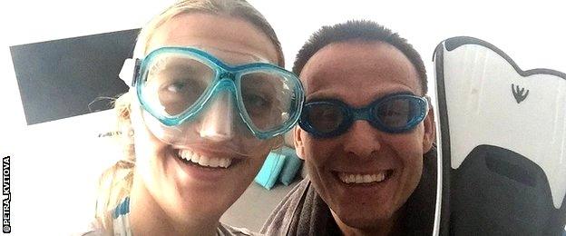 Petra Kvitova and fitness trainer David Vydra