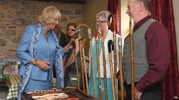 The Duchess of Cornwall met villagers at the Royal Oak, Rhandirmwyn