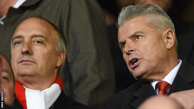 Aberdeen chairman Dave Cormack (right) has been vocal about the need for clubs to have fans back