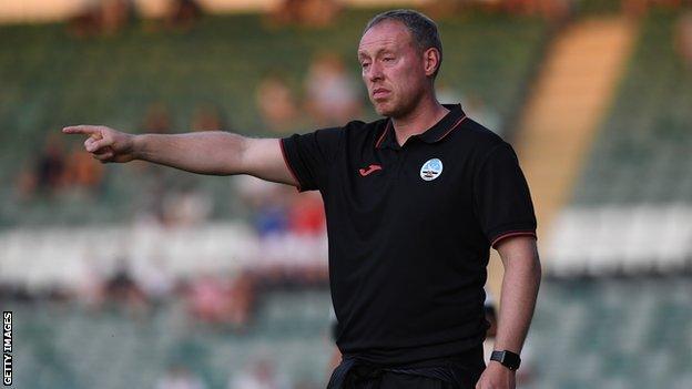 Steve Cooper took charge of Swansea's friendly win at Plymouth on Tuesday night