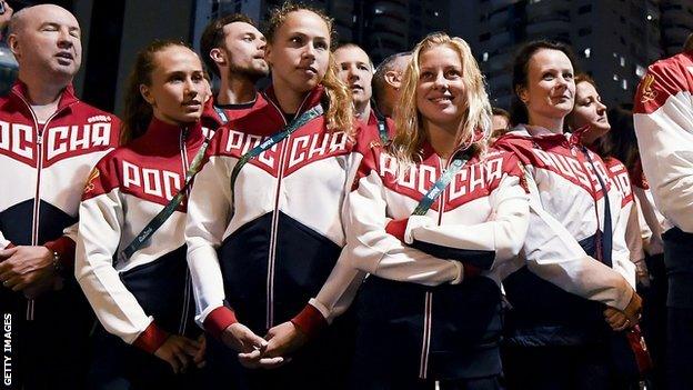 Russian athletes in Rio