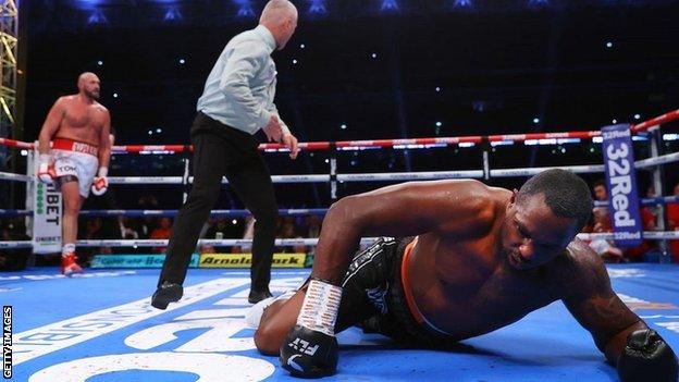 Tyson Fury floors Dillian Whyte