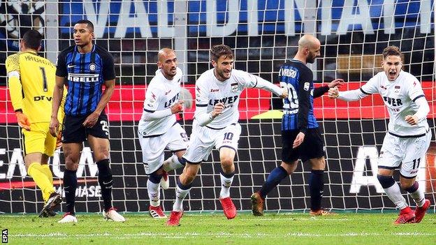 Crotone players celebrate
