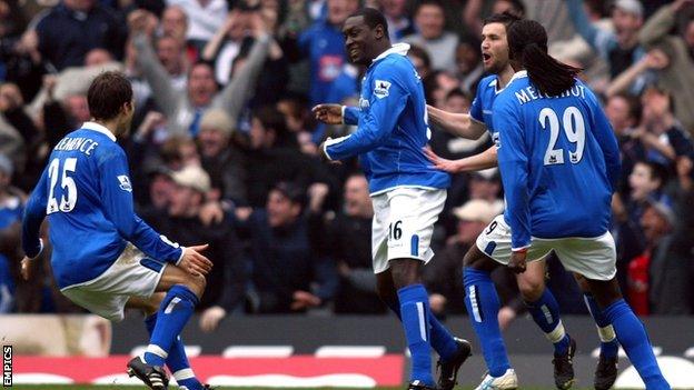 Steve Bruce is not the only ex-Blues man on duty at Villa Park on Sunday. First team coach Stephen Clemence (left, celebrating Emile Heskey's opener at St Andrew's in March 2005) played in two of Birmingham's four derby victories under Bruce