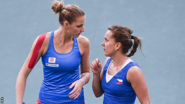 Czech Republic duo Karolina Pliskova (left) and Barbora Strycova