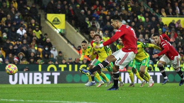 Cristiano Ronaldo scoring his penalty