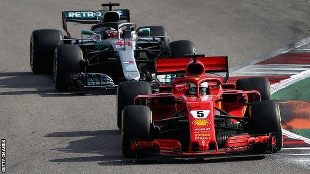 Hamilton has been involved in several battles with Sebastian Vettel throughout the season