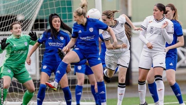 Cardiff City in action against Swansea City