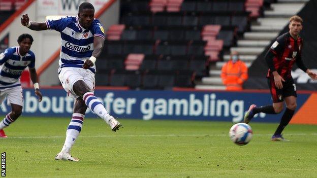 Lucas Joao scores a penalty for Reading against Bournemouth