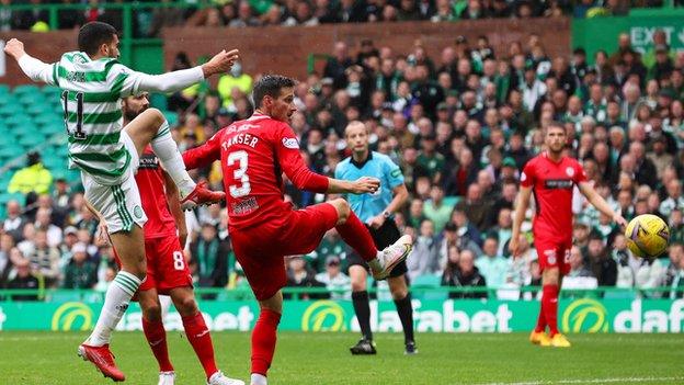 Liel Abada's (left) grabbed two goals against St Mirren