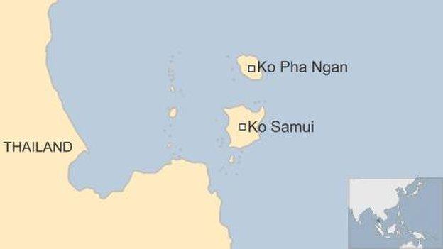 Map of region - Ko Samui and Ko Pha Ngan