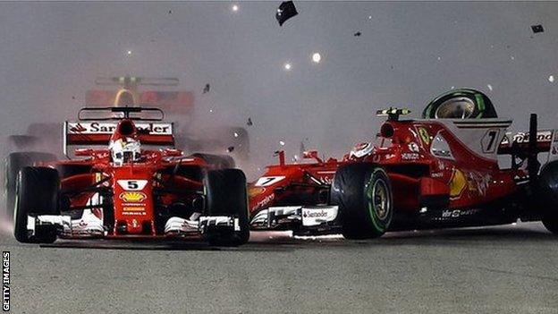 Ferrari's Sebastian Vettel and Kimi Raikkonen