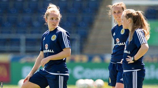 Kim Little and Scotland team-mates