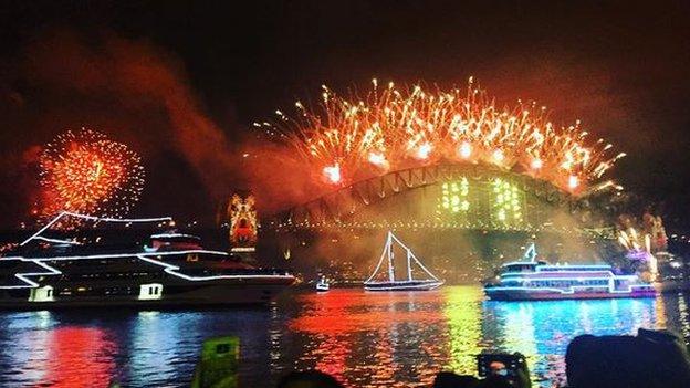 Fireworks display in Sydney Harbour, Australia