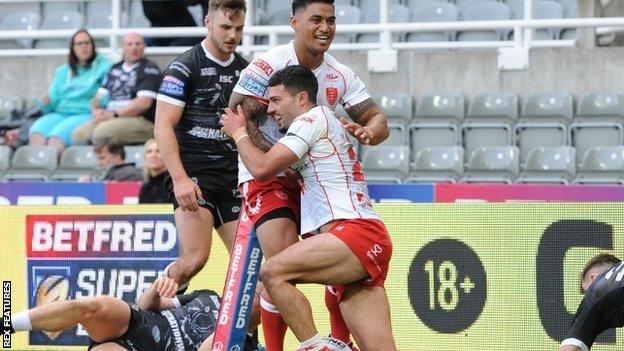 Rovers winger Kieren Moss managed the rare feat of scoring a hat-trick in a Hull derby yet still ended on the losing side