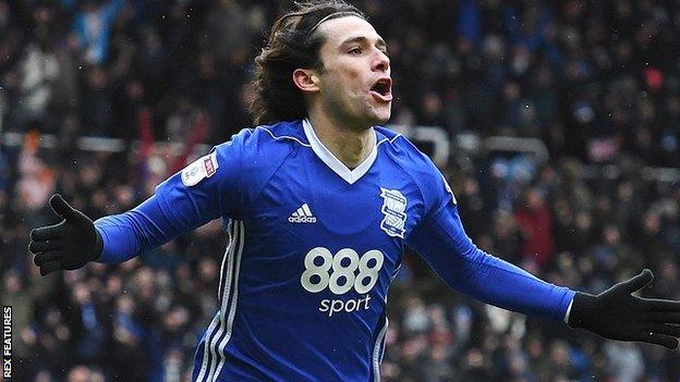 Birmingham's Jota celebrates a goal