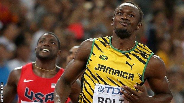 Usain Bolt after edging out Justin Gatlin in the 100m at the recent World Athletics Championships