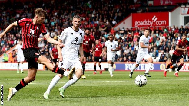 David Brooks scores for Bournemouth against MK Dons