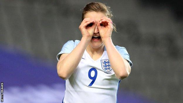 Ellen White makes her goggles celebration