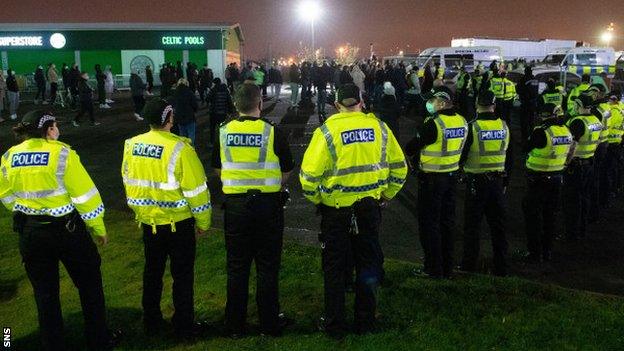 Police outside Celtic Park