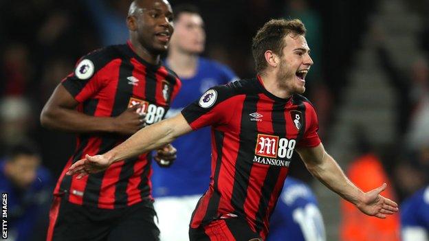 Ryan Fraser celebrates his second goal.