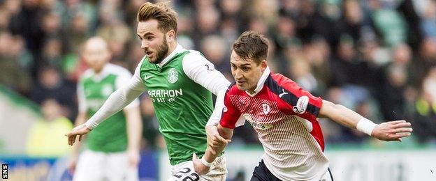 Rudi Skacel played for Raith Rovers at Easter Road on Christmas Eve