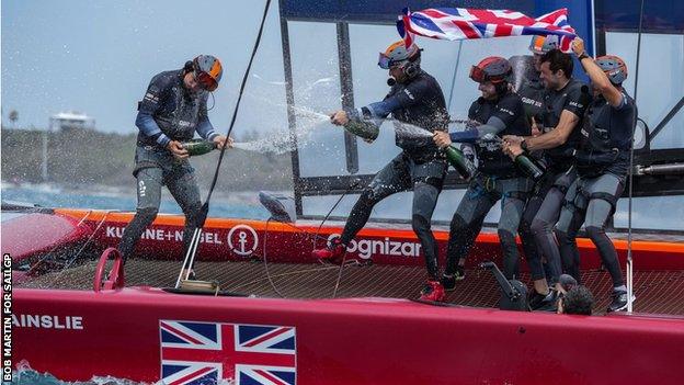 Ben Ainslie's Great Britain SailGP Team celebrate