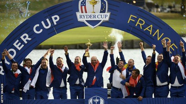 Europe celebrate winningRyder Cup