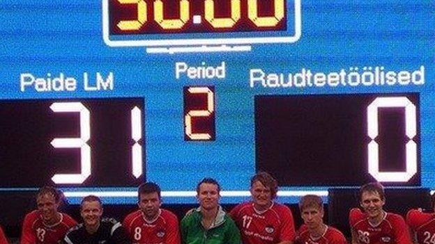 A 31-0 scoreboard
