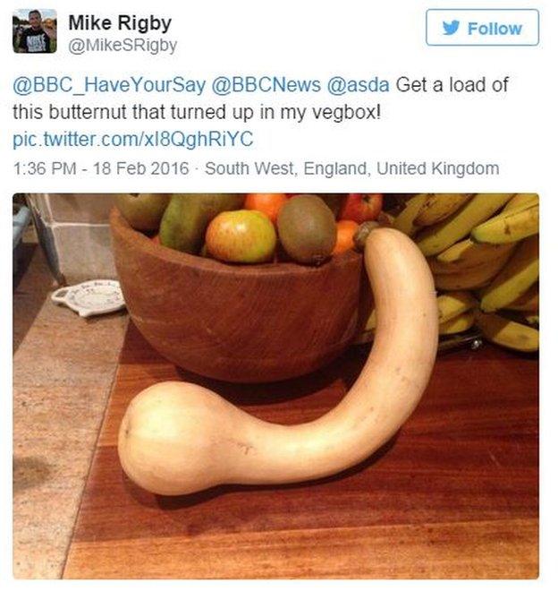 @mikesrigby: Get a load of this butternut that turned up in my vegbox!