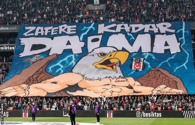 Besiktas fans' 'Tifo' before Saturday's match