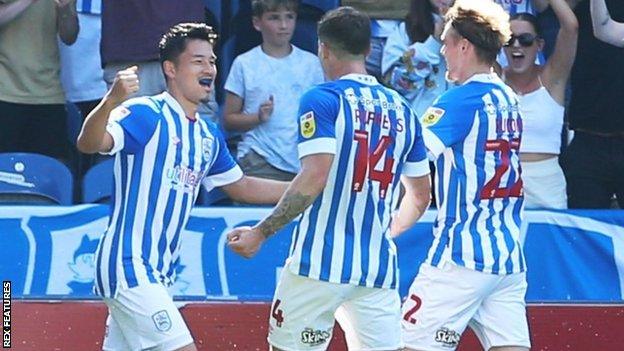 Japanese defender Yuta Nakayama scored his first goal for Huddersfield following last month's move from Dutch side PEC Zwolle