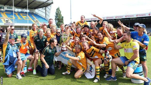 Australia celebrate winning the 2013 tournament