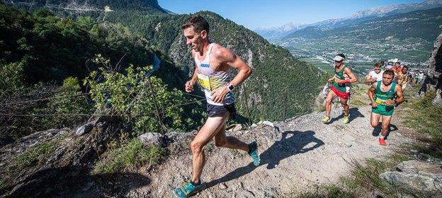 Andy Douglas on track at Sierre Zinal, Switzerland - World Mountain Running Cup (Round 5)