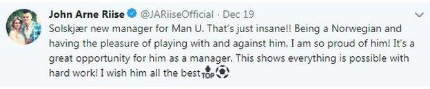 John Arne Riise tweet