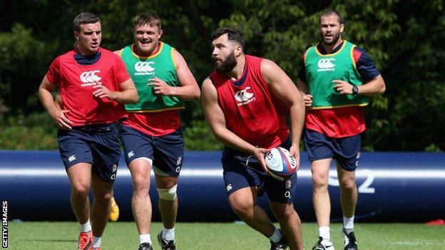 England players in training