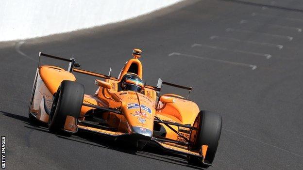 Fernando Alonso driving at the 101st Indianapolis 500 at Indianapolis 2017