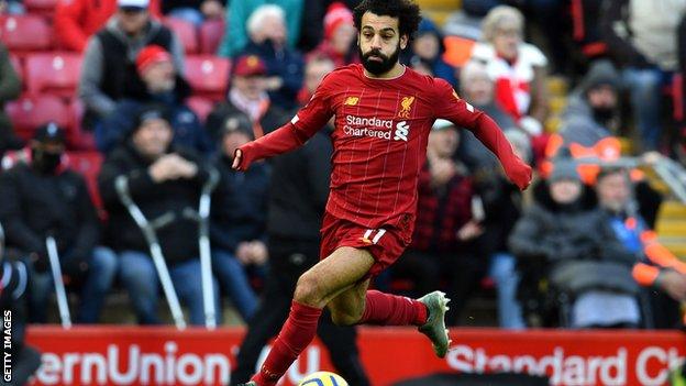 Liverpool's man of the match Mohamed Salah